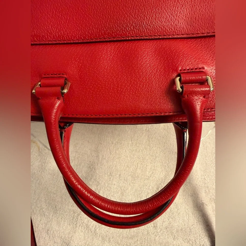Kate Spade Grove Street Lana Satchel Red Pebbled Leather Crossbody